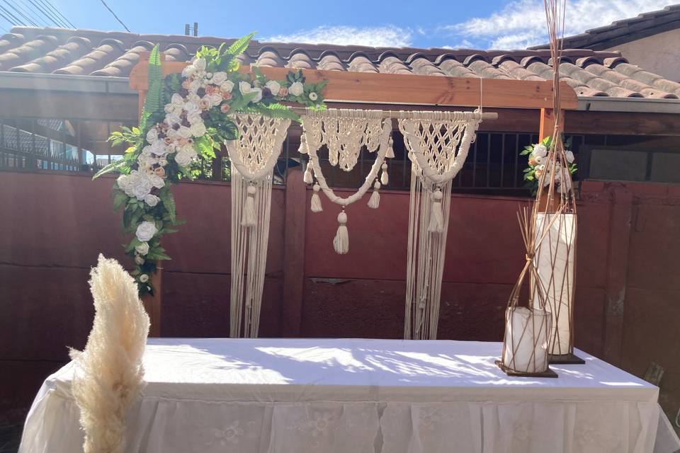 Altar Macrame Cielos, Decoración