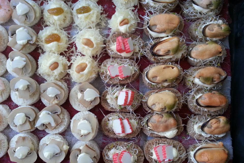 Canapés, Banquetería
